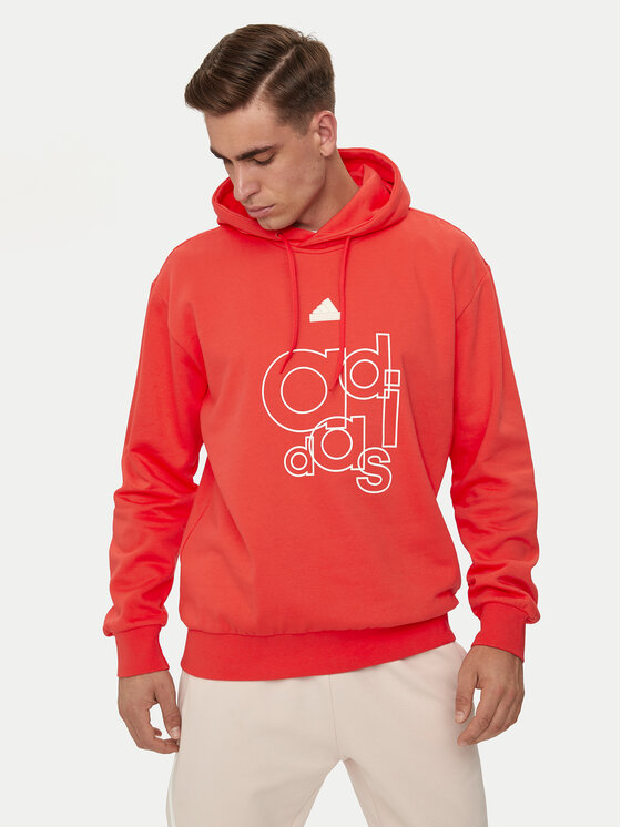 adidas Mikina Graphic Print IS1991 Červená Regular Fit