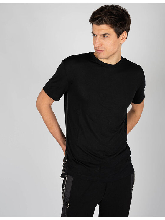 Les Hommes Les Hommes T-Shirt LKT144 740U | Relaxed Fit Lyocell T-Shirt Μαύρο Regular Fit