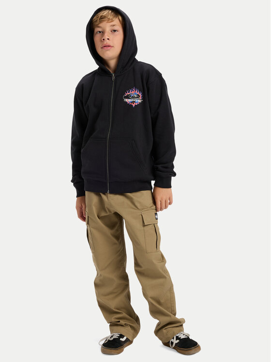 Quiksilver Quiksilver Bluză Graphic Zip EQBFT03958 Negru Regular Fit