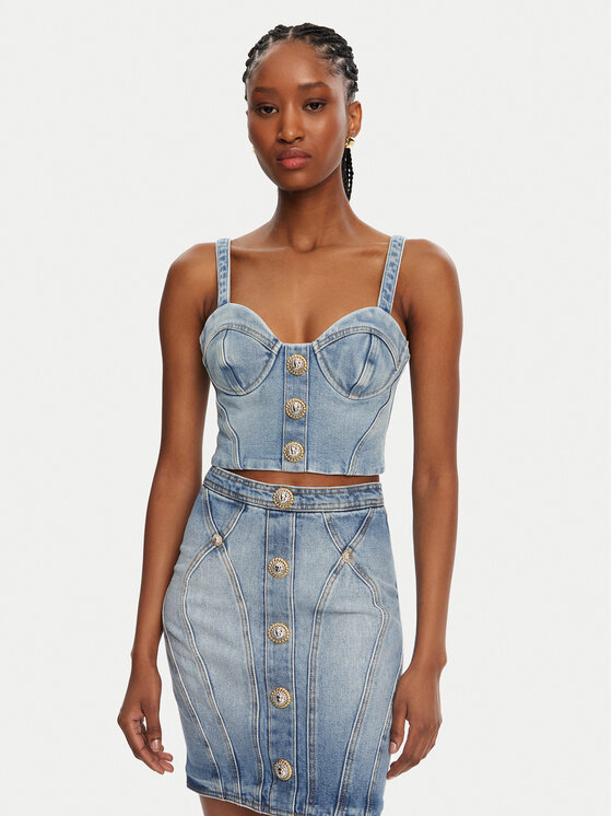 Top Balmain, Rozmiar 34, Niebieski, DF1AA345DE53