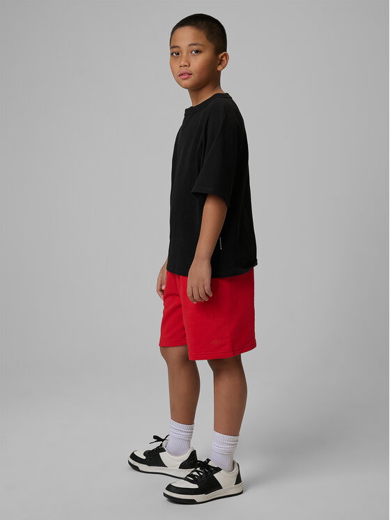 4F 4F Szorty sportowe BASIC+ Czerwony Regular Fit