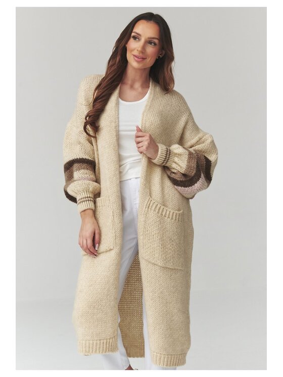 Makadamia Makadamia Sweter S174 Beżowy Loose Fit