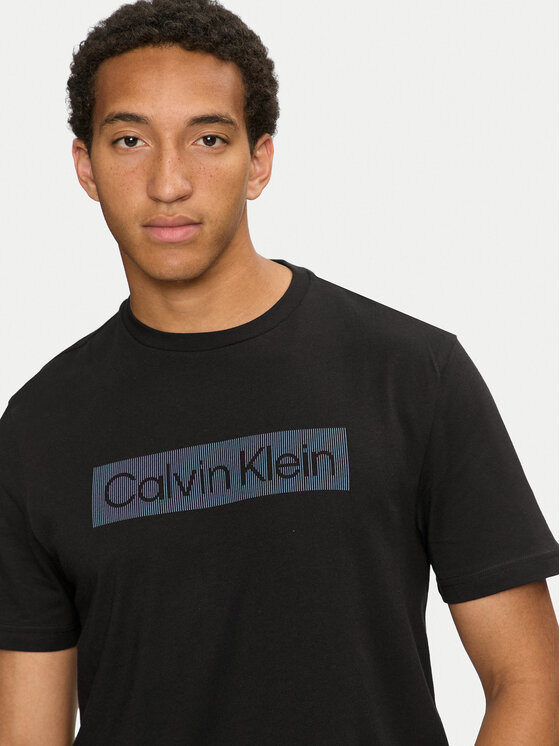 Calvin Klein Calvin Klein T-shirt Striped Logo K10K113590 Crna Regular Fit