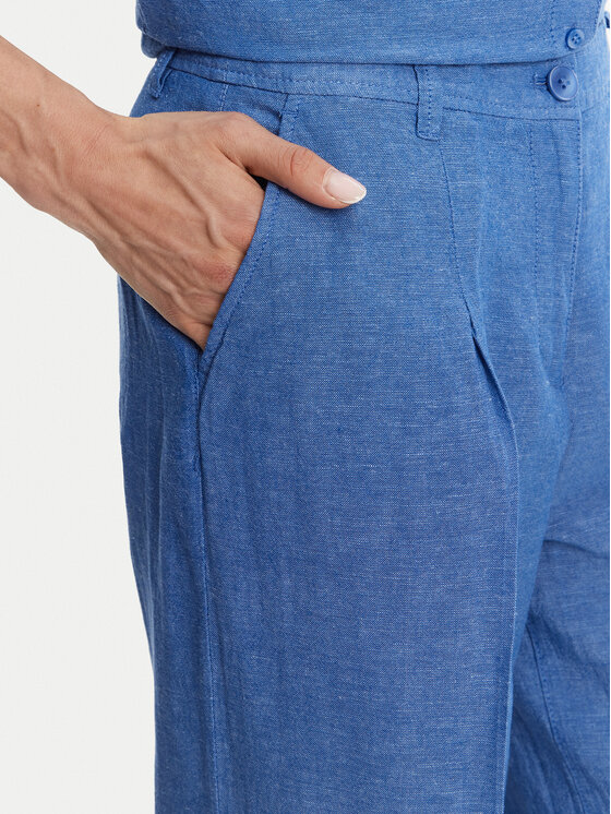 Olsen Olsen Szövet nadrág 14002406 Kék Wide Leg