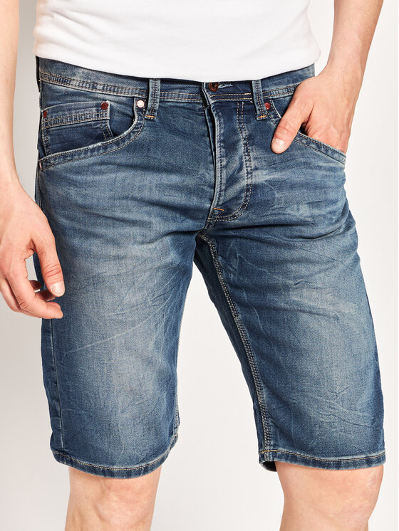 Pepe Jeans Szorty jeansowe Track Short PM800487 Granatowy Regular Fit