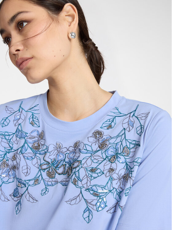 Elena Mirò Elena Mirò T-Shirt G341Z000551N0F4 Turkusowy Regular Fit