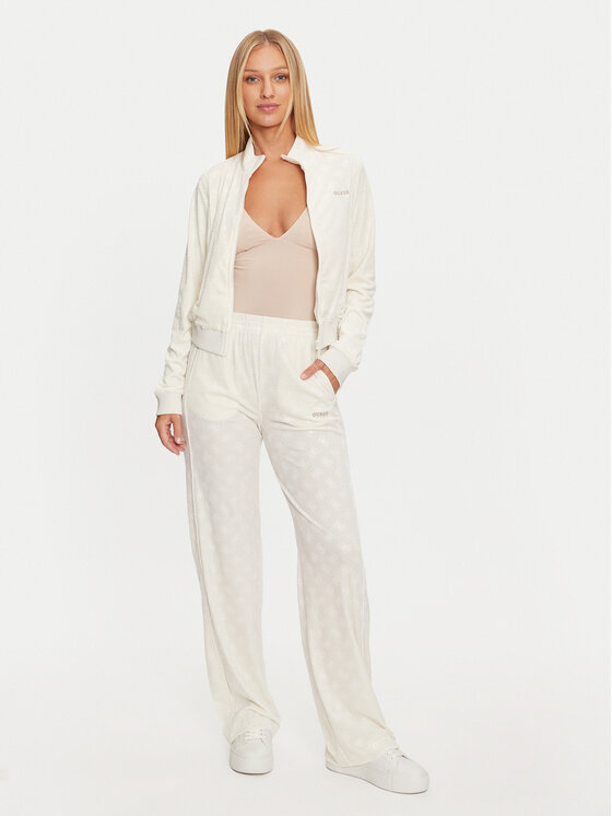 Guess Guess Spodnie materiałowe Krissy V4BB05 KCHS2 Biały Relaxed Fit