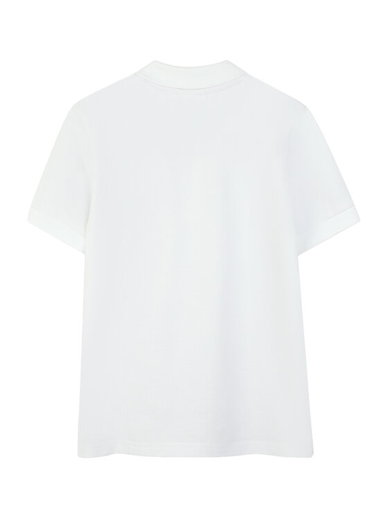HUGO HUGO Тениска с яка и копчета G01186 S Бял Regular Fit