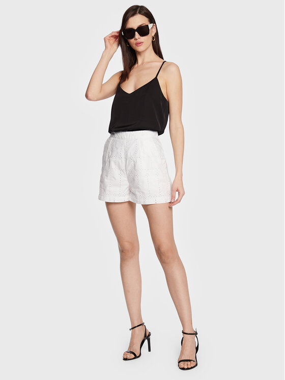 Guess Guess Medžiaginiai šortai Lyon W3GD96 WFCO0 Balta Regular Fit