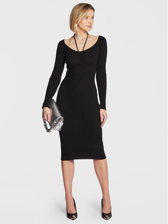 Guess Guess Trikotažinė suknelė W3RK35 Z30L1 Juoda Slim Fit