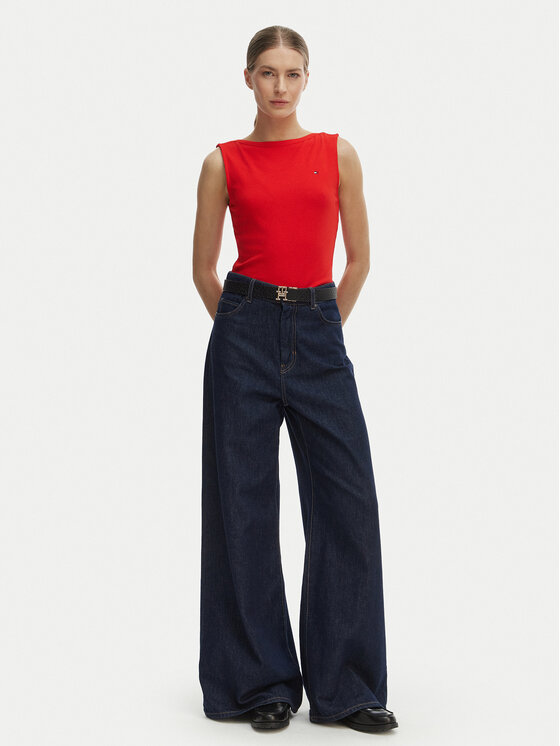 Tommy Hilfiger Tommy Hilfiger Top WW0WW47807 Arancione Slim Fit