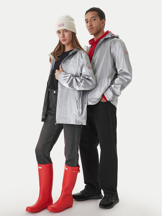 Hunter Hunter Vodootporna jakna HARU0008261 Srebrna Regular Fit