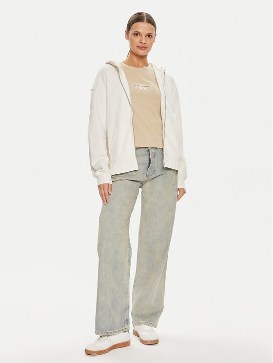Calvin Klein Jeans Calvin Klein Jeans Pulóver Diffused J20J223533 Ekru Regular Fit