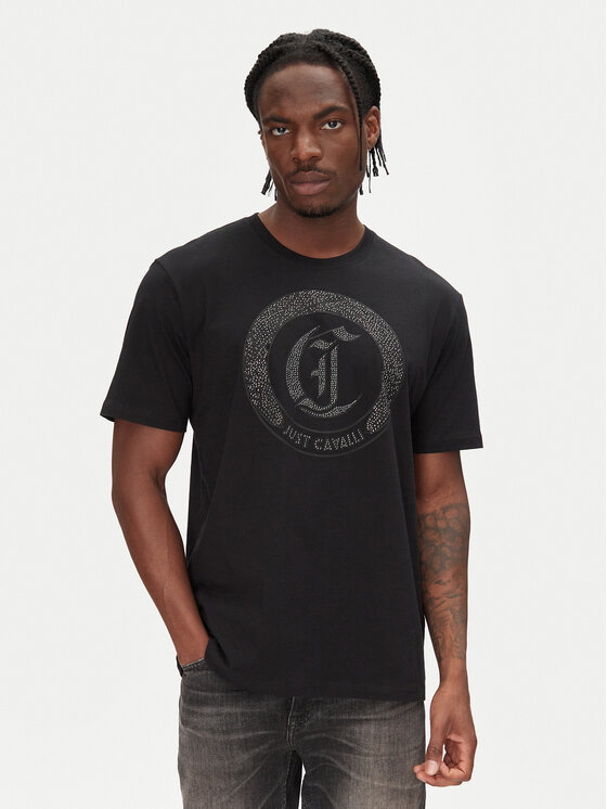 Just Cavalli Just Cavalli T-Shirt 78OAHE22 Černá Regular Fit