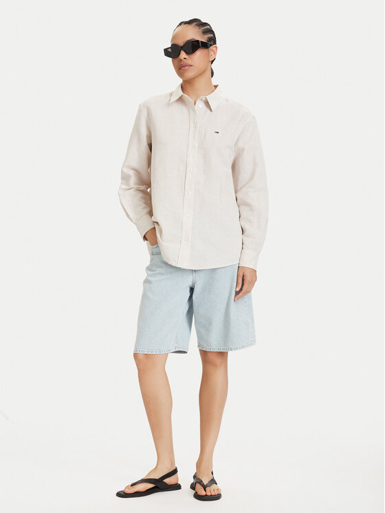 Tommy Jeans Tommy Jeans Marškiniai DW0DW22209 Šviesiai smėlinė Relaxed Fit