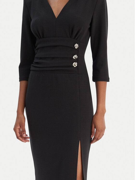 Rinascimento Rinascimento Cocktail obleka CFC0020161002 Črna Slim Fit