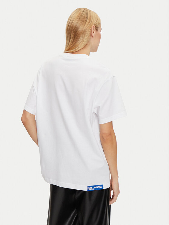 Karl Lagerfeld Jeans Karl Lagerfeld Jeans T-krekls 246J1706 Balts Relaxed Fit