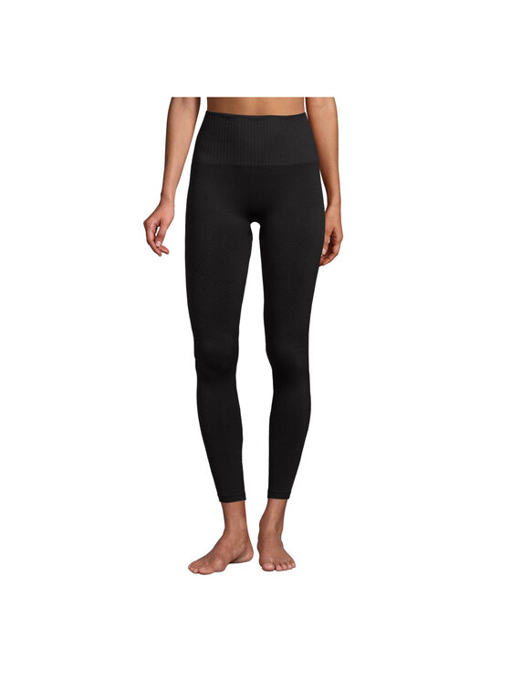 Casall Casall Legginsy Seamless Graphical Rib High Waist Tights Czarny Slim Fit