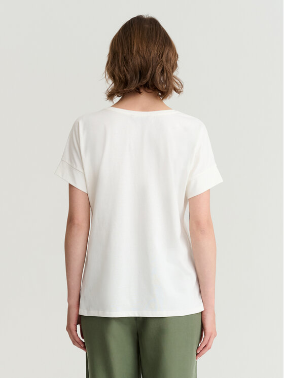TATUUM TATUUM T-Shirt MONKI 1 Kremowy Classic Fit