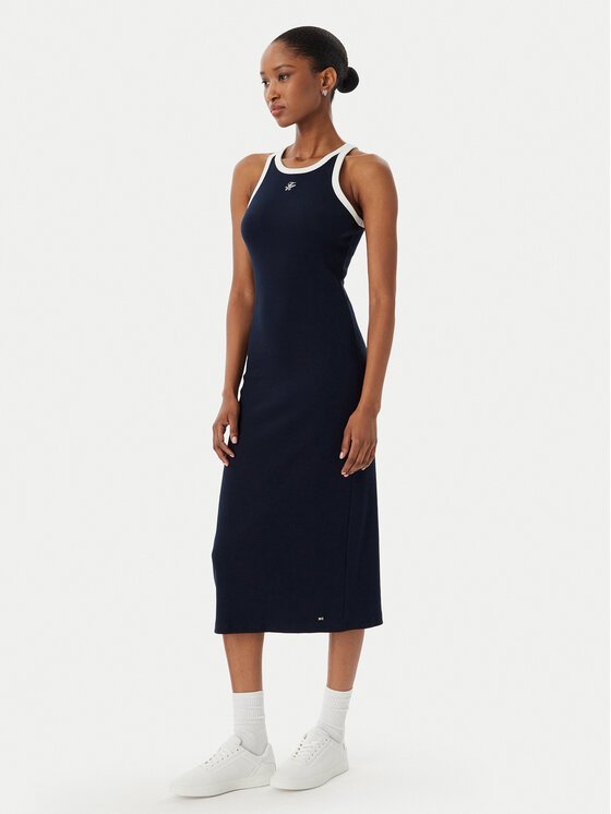Tommy Hilfiger Rochie de zi WW0WW48740 Bleumarin Slim Fit