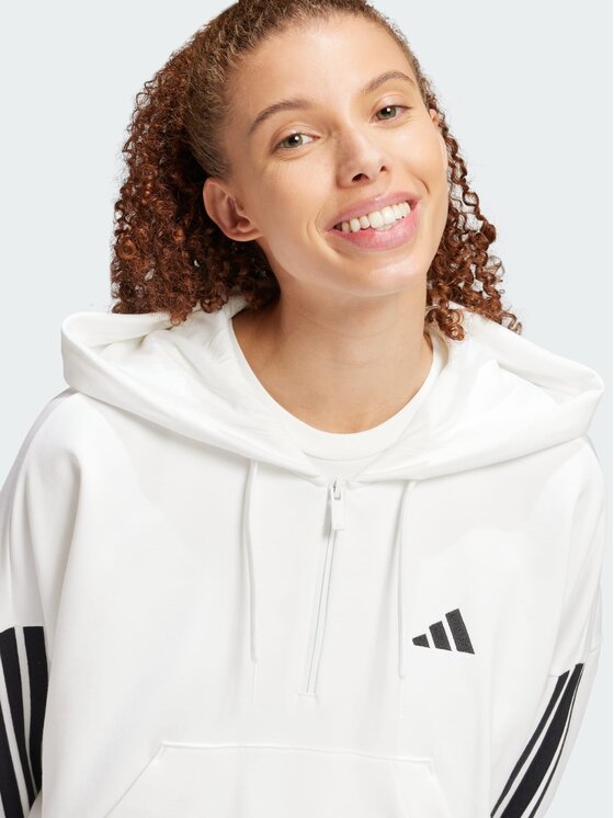 adidas adidas Bluza French Terry Biały Loose Fit