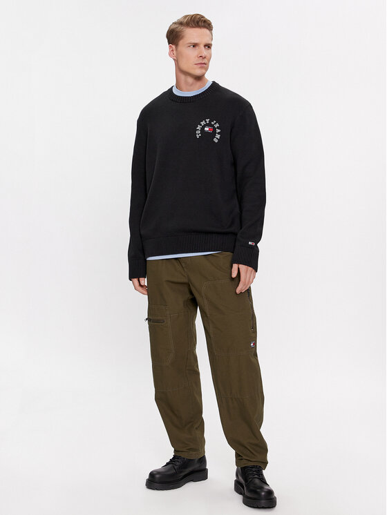 Tommy Jeans Tommy Jeans Πουλόβερ Arched Graphic DM0DM16784 Μαύρο Relaxed Fit