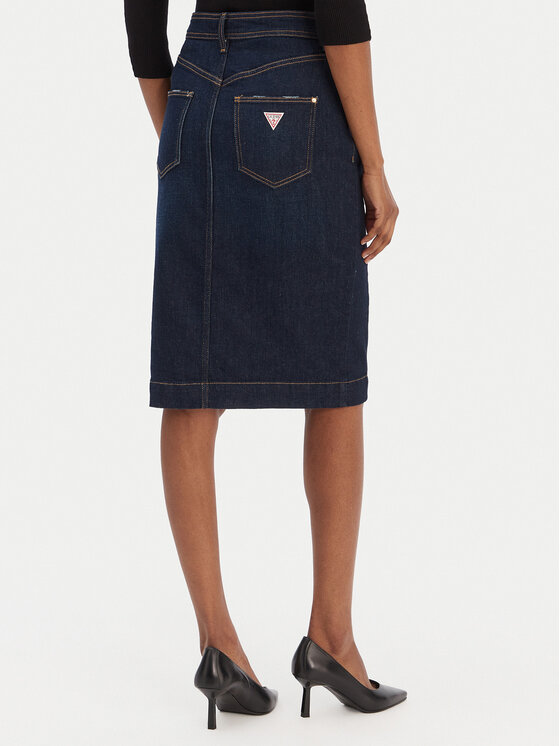 Guess Guess Džínsová sukňa W6RD0U D6881 Tmavomodrá Regular Fit