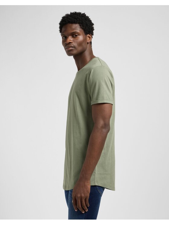 Lee Lee T-Shirt SHAPED TEE Zielony Regular Fit