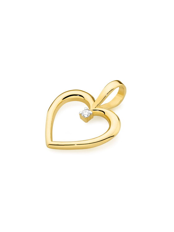 Fugart Fugart Naszyjnik Zawieszka z żółtego złota z brylantem 0.05 ct FS025-585-B0.05 Złoty