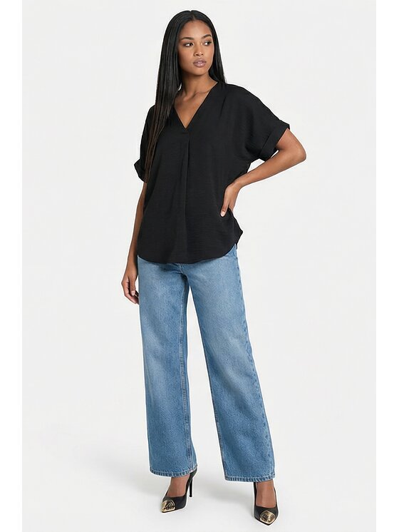 FIGL FIGL Bluzka M1321 Czarny Regular Fit