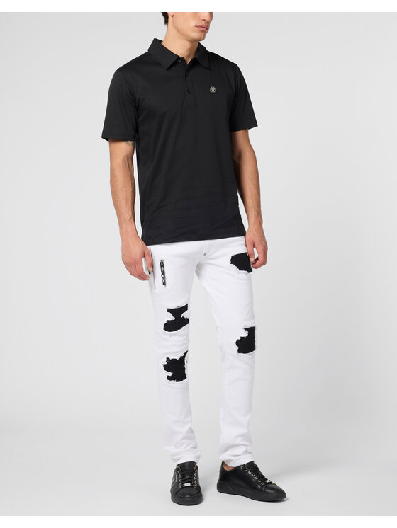 PHILIPP PLEIN PHILIPP PLEIN Polo 26257 Czarny Slim Fit