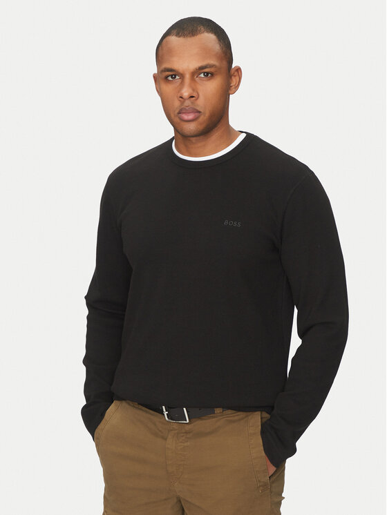 BOSS BOSS S dlouhým rukávem Tempesto 50520725 Černá Regular Fit