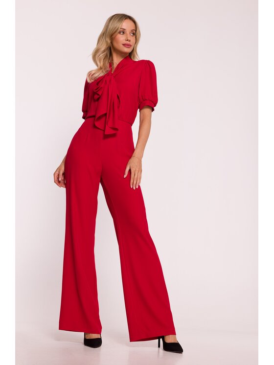 Stylove Stylove Kombinezon s421 Czerwony Wide Leg