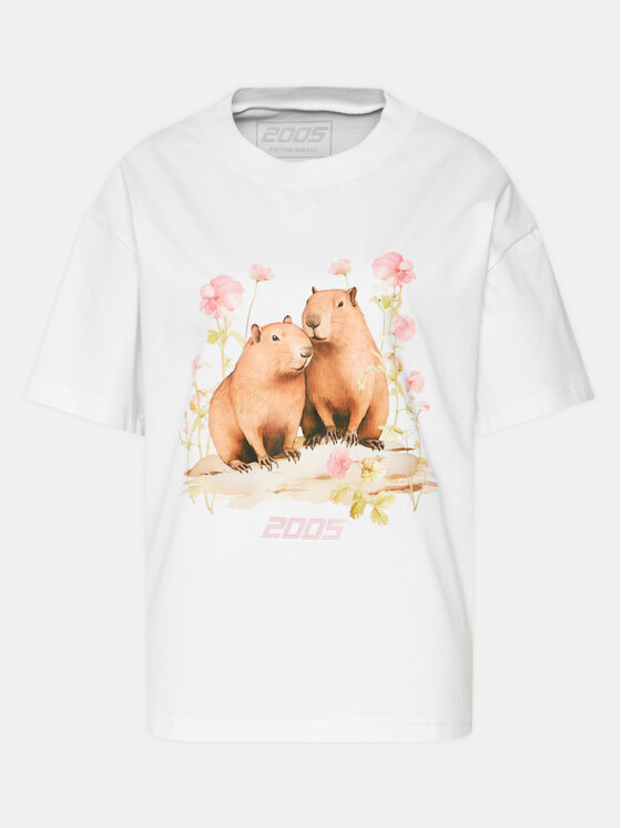 2005 2005 T-Shirt Unisex Capybaras Love Weiß Regular Fit