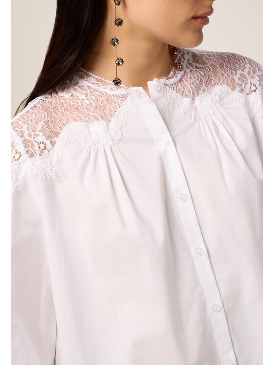 Oltre Oltre Blusa 5130R003040N011 Bianco Regular Fit