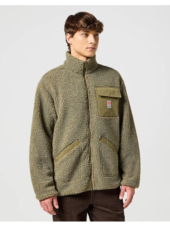 Wrangler Wrangler Kurtka zimowa CASEY SHEARLING JACKET Zielony Regular Fit