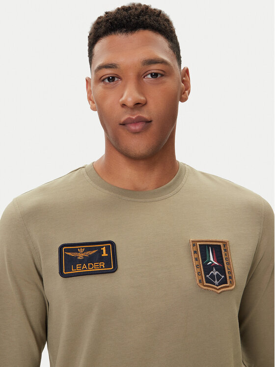 Aeronautica Militare Aeronautica Militare Pikkade varrukatega T-särk 252TS2488UJ00710 Khakivärviline Regular Fit