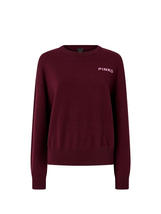 PINKO PINKO Maglione Martinica maglia blend con logo Bordeaux Regular Fit