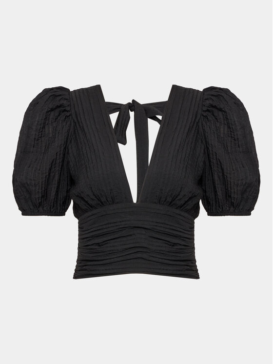 Gina Tricot Gina Tricot Majica Puff sleeve top 19943 Crna Regular Fit