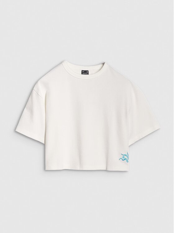 4F 4F T-shirt 4FWSS25TTSHF1977-11S Bianco Regular Fit