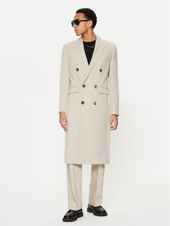 AMI PARIS AMI PARIS Cappotto di transizione HCO319.WV0037 Beige Regular Fit