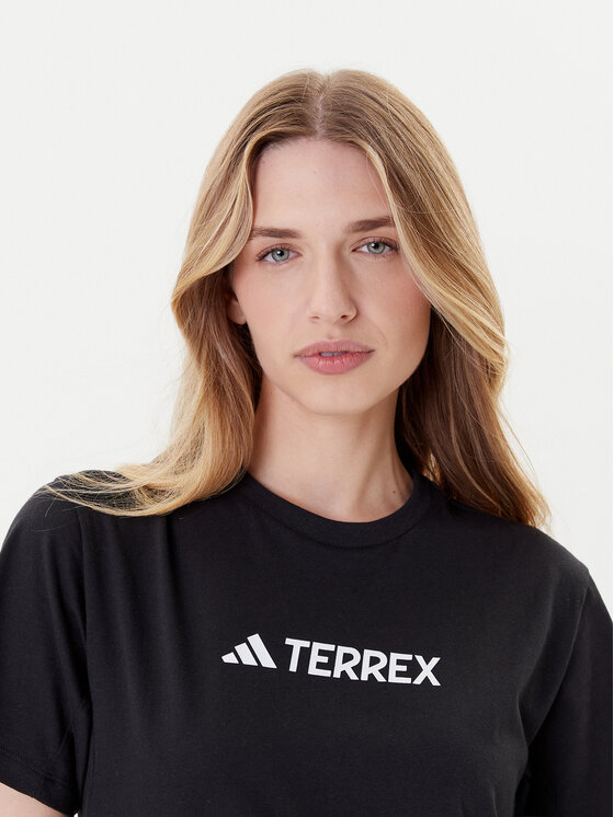 adidas adidas T-shirt Terrex Classic Logo JF9131 Crna Regular Fit