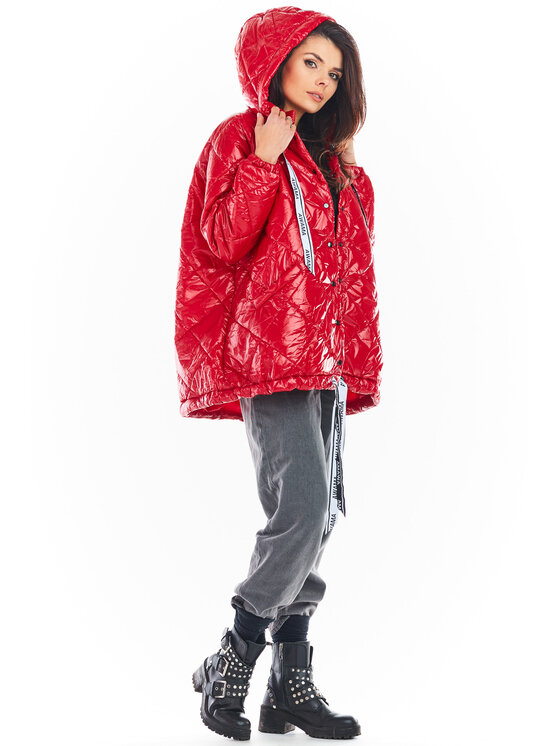 Awama Awama Kurtka damska A385 Czerwony Basic Fit