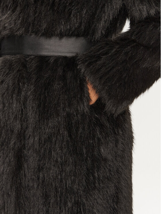 Gaudi Gaudi Pelzmantel 421FD39005 Schwarz Regular Fit