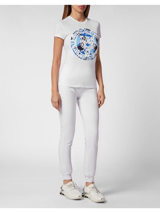 Plein Sport Plein Sport T-shirt 12973 Bianco Skin Tight Fit