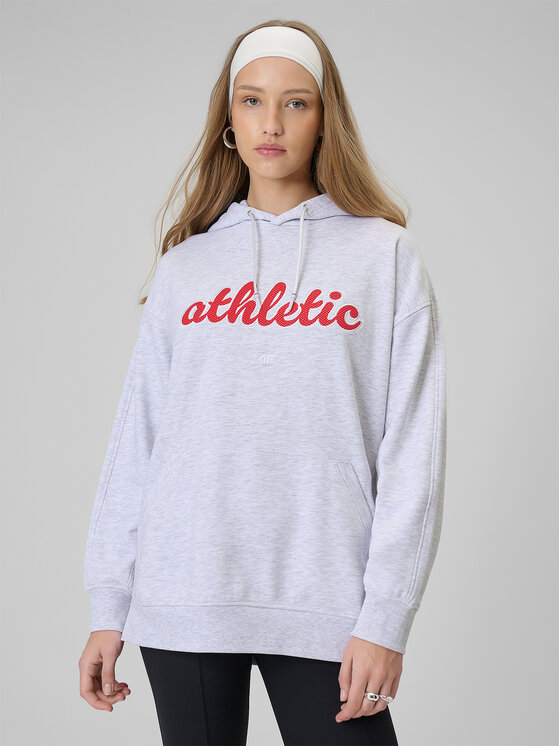 4F 4F Bluza SPORTS CLUB Szary jasny Loose Fit