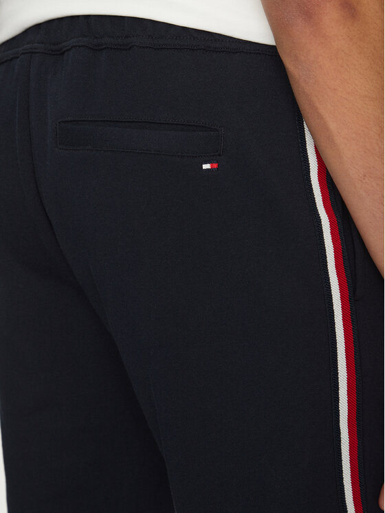 Tommy Hilfiger Tommy Hilfiger Szorty materiałowe Global Stripe MW0MW39255 Granatowy Regular Fit