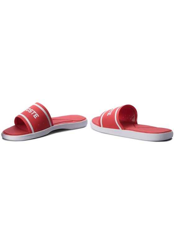 lacoste red sliders