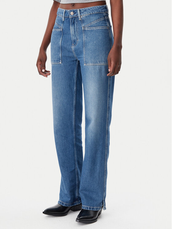 BOSS BOSS Blugi 50529919 Albastru Straight Fit