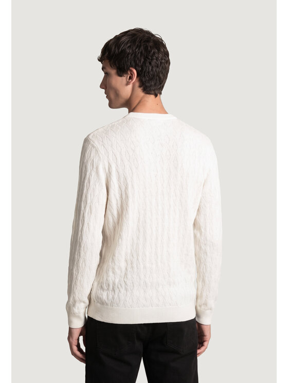 Armani Exchange Armani Exchange Sweter XM000878 AF11982 Biały Casual Fit